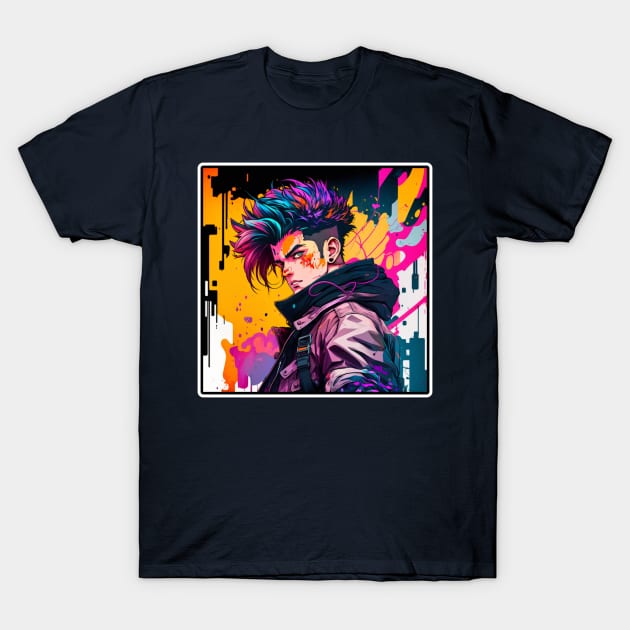 Cyberpunk X Vaporwave: Anime style T-Shirt by SynthwavePrince 